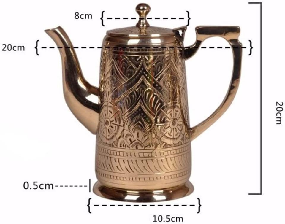 800ML brass coffee pot teapot retro ethnic style copper kettle afternoon tea kitchen living room tea