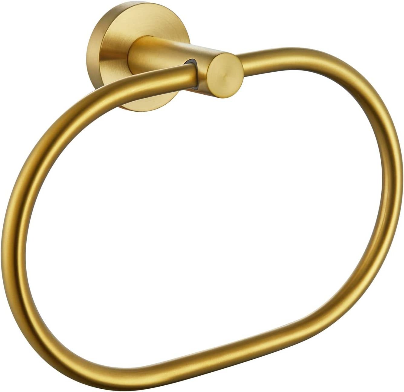 Bath Towel Ring Brushed Gold Stainless Steel Swivel Hand Towel Holder Dry Rack Near The Sink Modern Bathroom