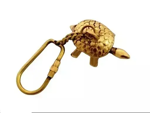 handcrafted antique Tortoise Keychain for Gifting Nautical Ornament Pure brass turtle Statue key Hanging supplier