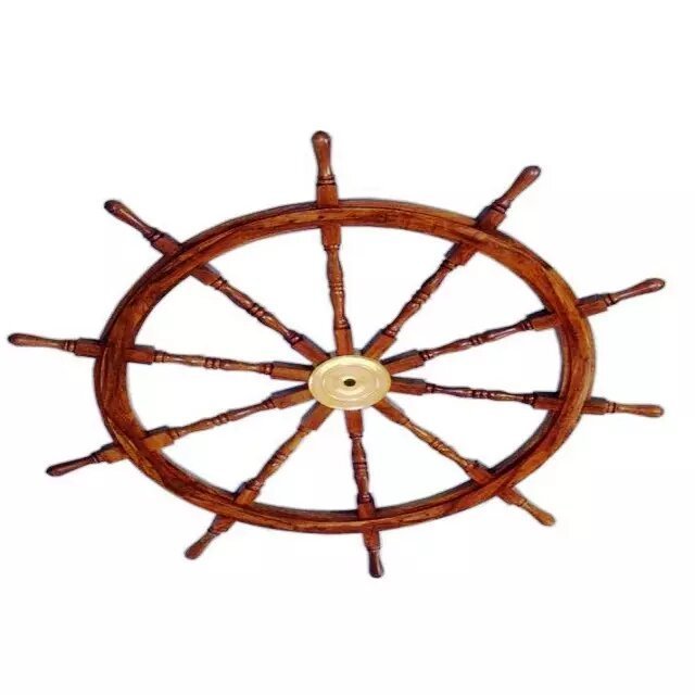 Beautiful Finish 72 Inch Simple Nautical Wooden Ship Wheel For Boat & Ship Steering Wall Hanging Home Door Decor Item