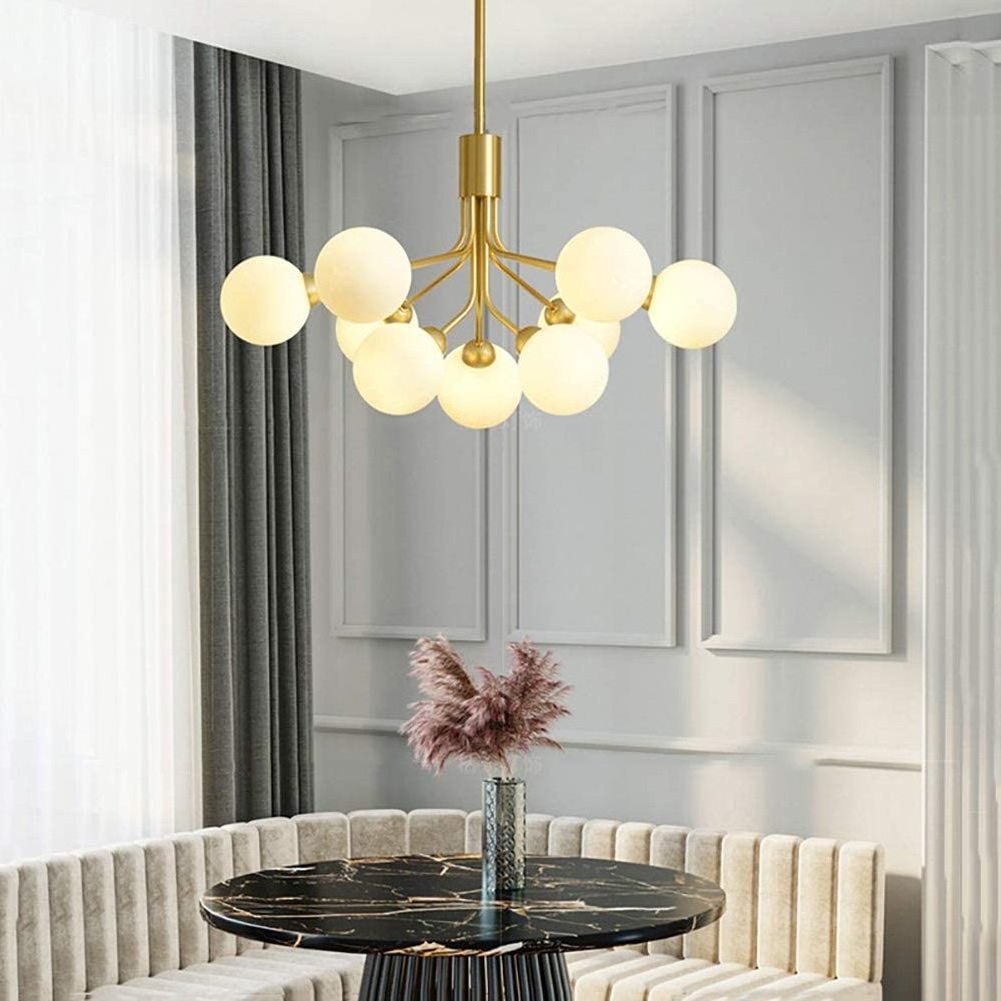 high quality Luxury Modern Iron Sputnik Chandeliers Adjustable G9 Light Source Golden Simplicity Glass Pendant Lights