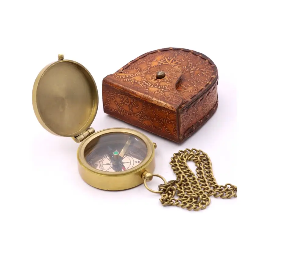 new arrive Compass Brass Vintage Pocket Antique Nautical Gift Sundial