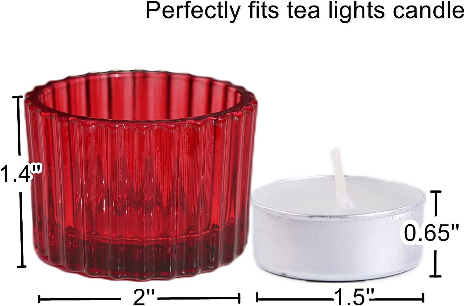 Red Candle Holders for Table Centerpiece Tealight for Small Tealight Candles Glass Votive