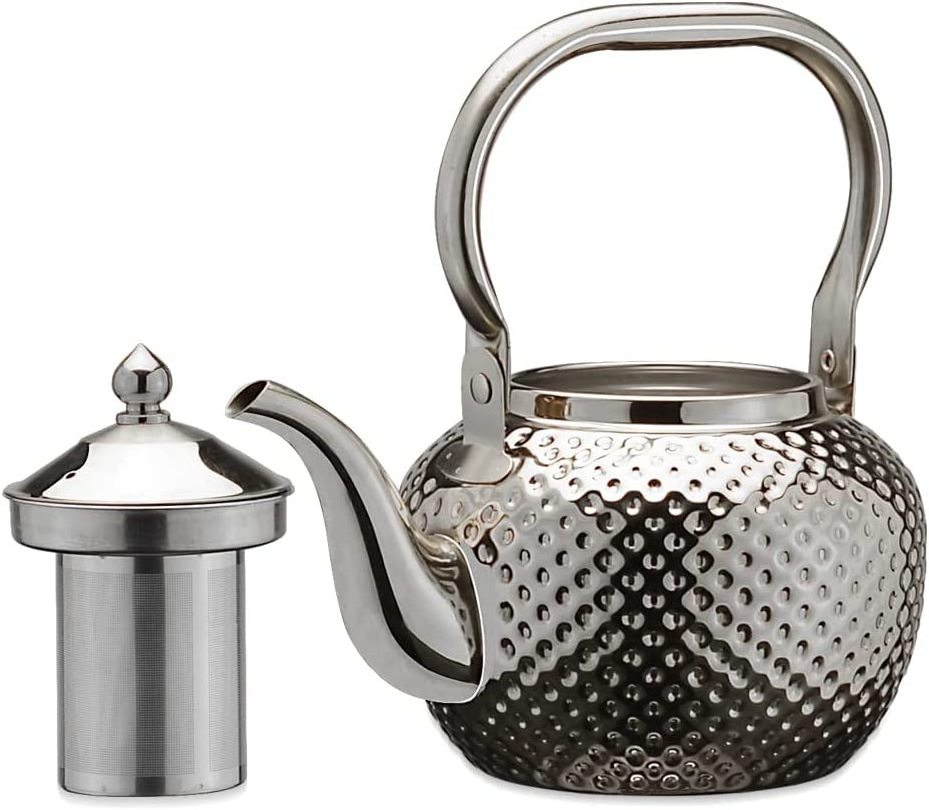 Luxury Teapot with Infuser stainless steel Water Boilers Tea Maker Breakfast Serving Tea Kettle 1200ml