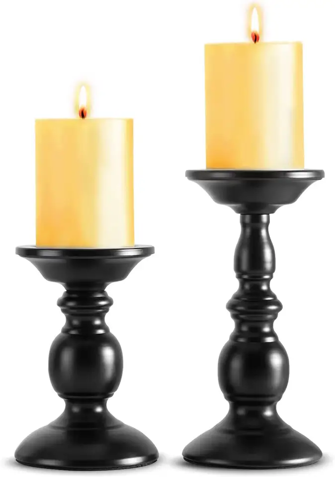 Candle Holder Black Metal Taper Halloween Candelabra Iron Lantern Holders Tall Primitive Pillar New Bath Set Body Works