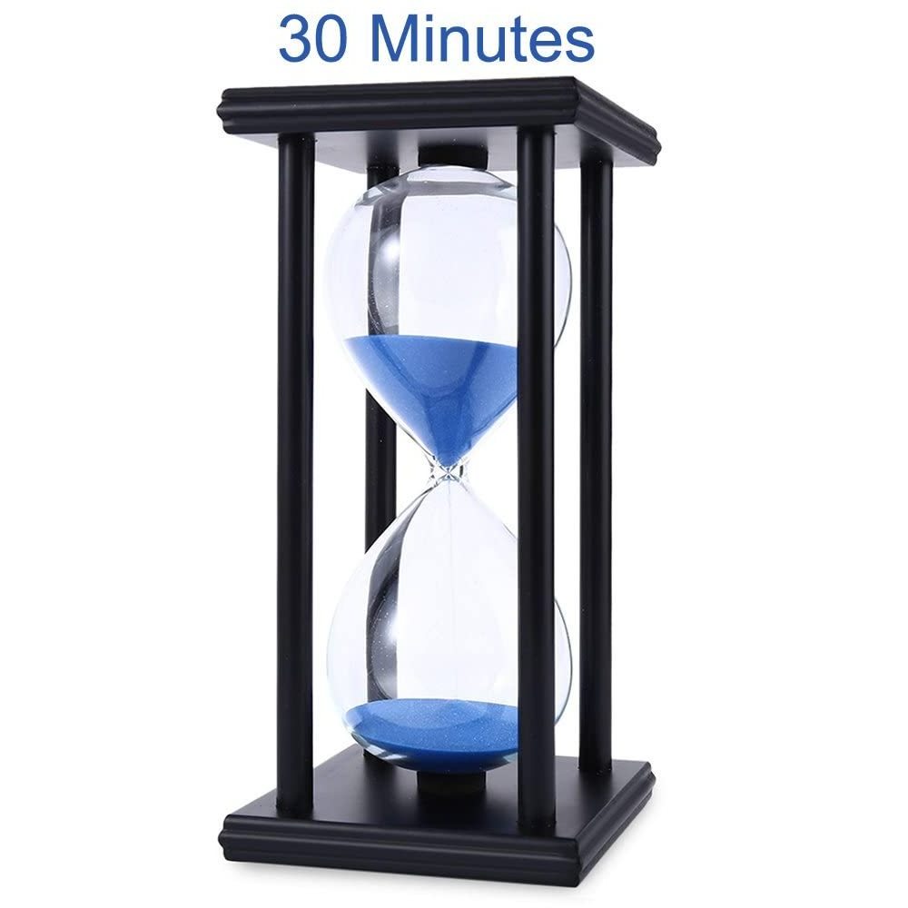 Handmade 8 inch  Brass 30 Min Hourglass Sand Timer Hour Glass Clock Home Decor for Exercise Tea Making Study Table Decor