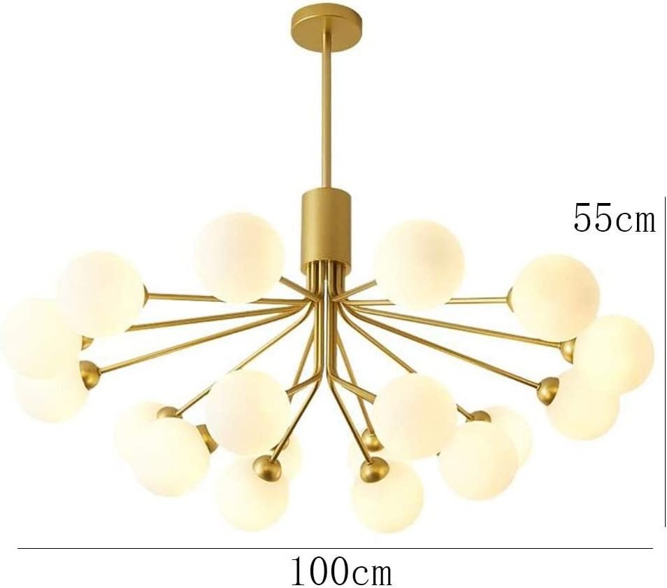 high quality Luxury Modern Iron Sputnik Chandeliers Adjustable G9 Light Source Golden Simplicity Glass Pendant Lights