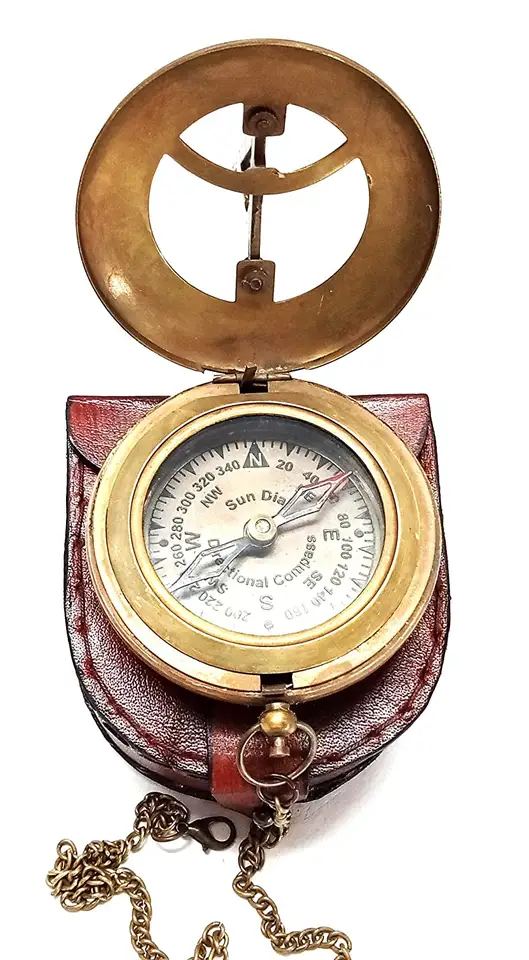 new arrive Compass Brass Vintage Pocket Antique Nautical Gift Sundial