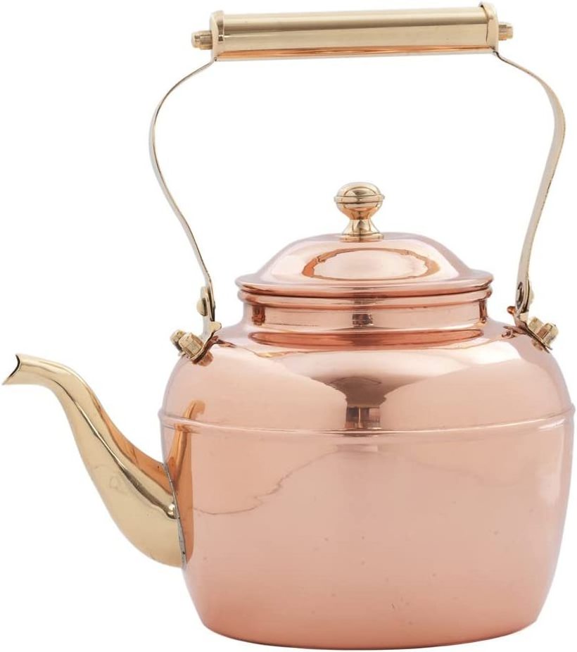 Premium Design Copper Tea kettle for Stove Top Breakfast Serving Teapot Coffee and Tea Server (1200ml) Clouds