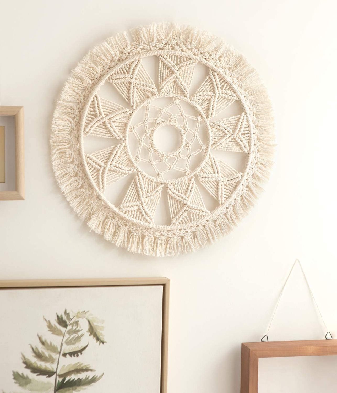 Wall Hanging Woven Tapestry Wall Art Wreath Chic Boho Decor Christmas Day Gift Festival Mandala for Apartment Home Bedroom