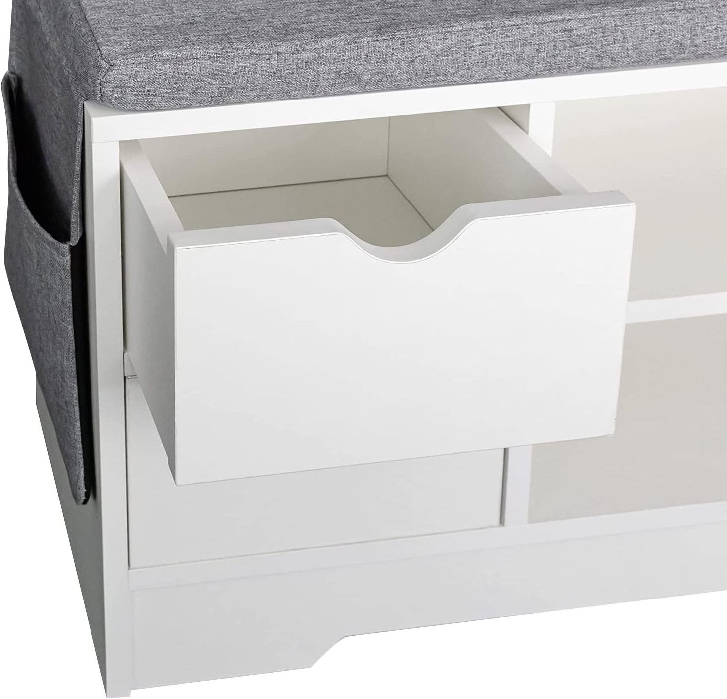 wholesale price Shoe Bench with Cushion Shelf with 2 Drawers Storage Entryway with Storage Rack