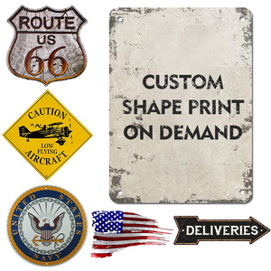 Wholesale Custom Metal Sign Retro Vintage Metal Tin Sign Wall Decor Bar Crafts Custom Shape Poster Iron Painting for Home Decor