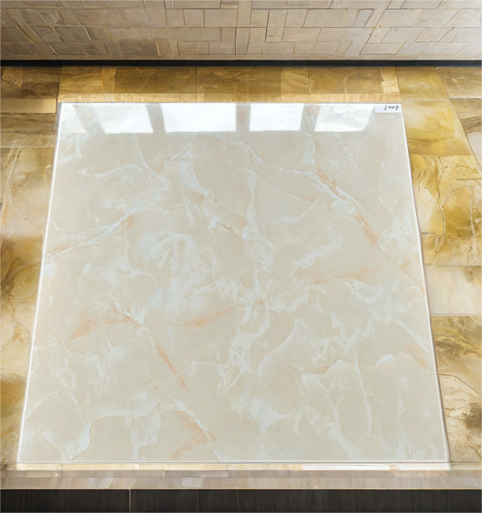 Hot Sale carreaux sol 60x60 cm Glazed Porcelain Tile Modern Yellow Jade Design Glossy Ceramic for Interior Floor Use