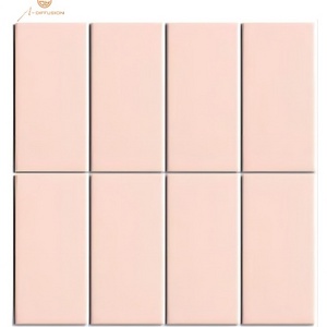 Pink natural wall mosaic matte glazed 68x136mm mosaic indoor wall tile decorative porcelain ceramic mosaic tiles 278x284mm