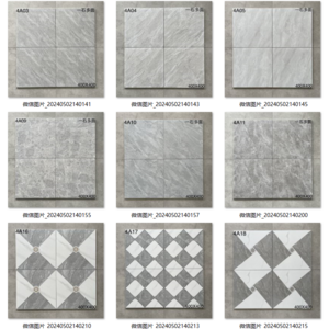 Antique Matte 400*400mm Glazed Cement Non-Slip Tiles Modern Rustic Stone Texture for Interior for Bathroom Balcony Room Flooring