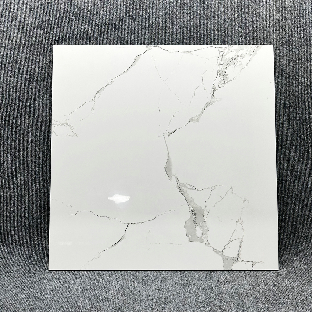 Modern Design carreaux sol 60x60 cm Carrara White Marble Tile Glazed and Polished with Glossy Luster for Interior Flooring