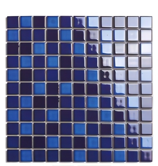 Mixed blue crystalline glazed 25x25mm mosaic wall tile swimming pool decorative porcelain ceramic mosaic tiles 302.5*302.5mm