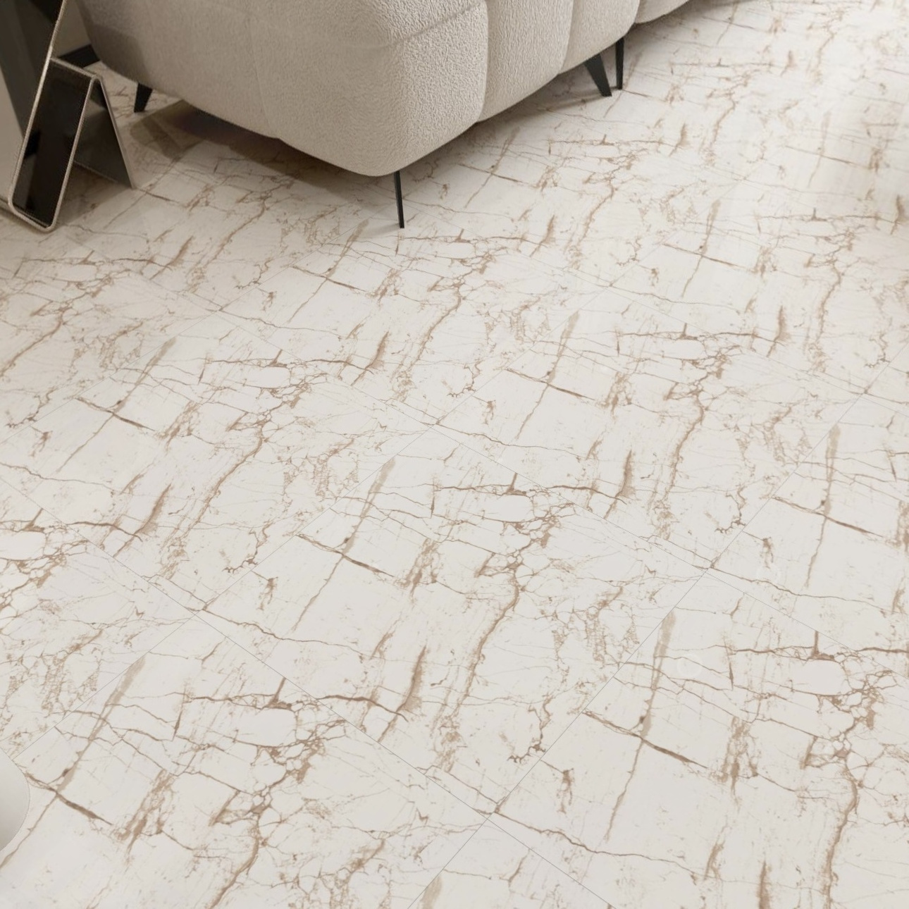 24x24inch 60x60cm Glazed Marble Look Ceramic Floor Tile Golden Vein White Marble Tile Home Interior Wall Floor Use Best Price