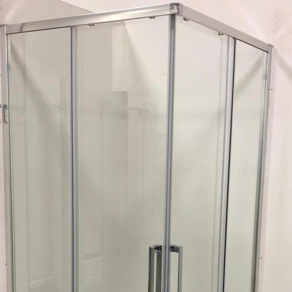 6mm Double Rollers Corner Enter Bathroom Glass Doors Shower Tray and Shower Set with Frame Tempered Glass Clear/frosted Glass