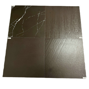 Black textured ceramic tiles 600x600 black matte surface ceramic floor tiles