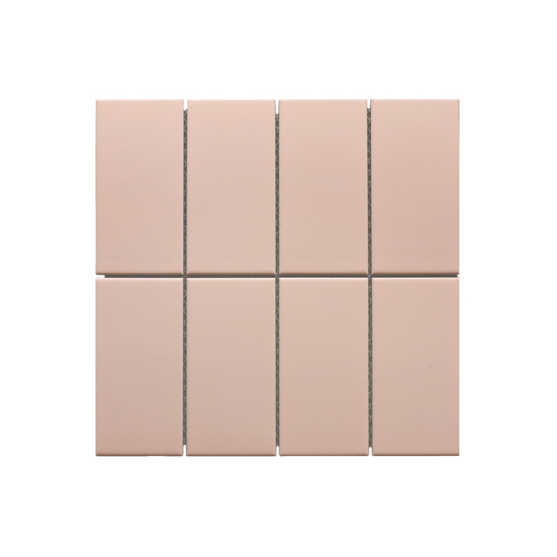 Pink natural wall mosaic matte glazed 68x136mm mosaic indoor wall tile decorative porcelain ceramic mosaic tiles 278x284mm