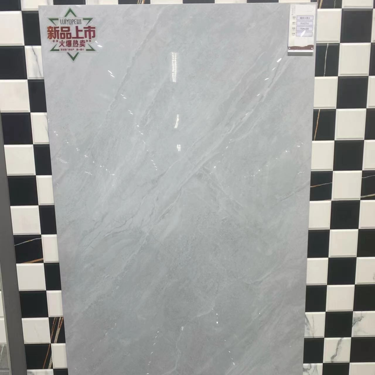 Luxury Sintered Stone 750x1500mm Cararra Big Size Table Top Polished Glazed Porcelain Tile