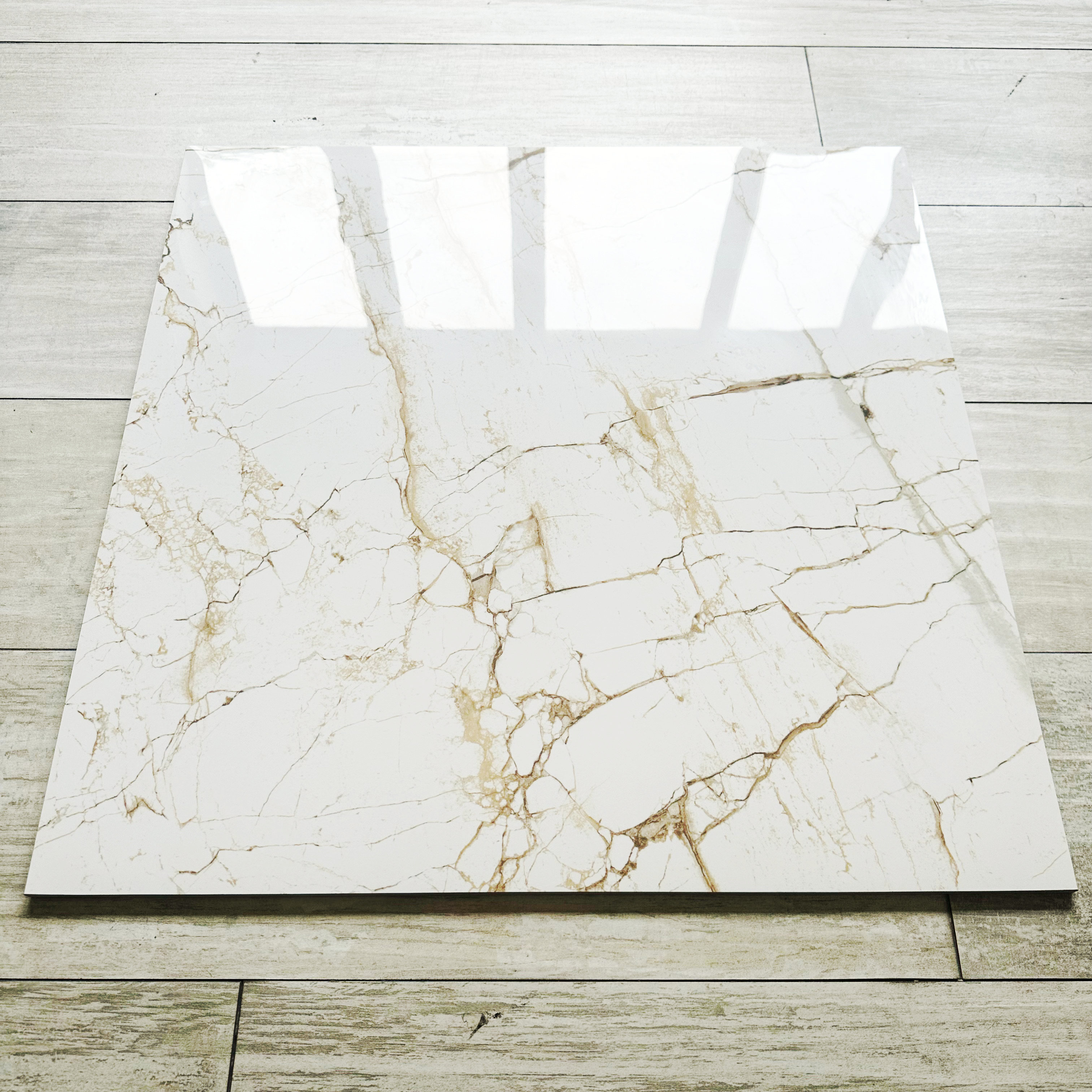 24x24inch 60x60cm Glazed Marble Look Ceramic Floor Tile Golden Vein White Marble Tile Home Interior Wall Floor Use Best Price