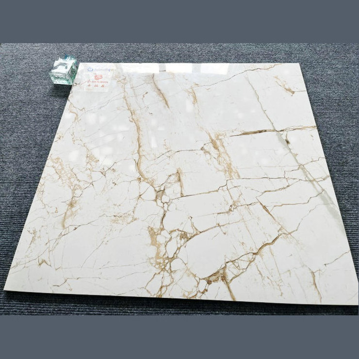 24x24inch 60x60cm Glazed Marble Look Ceramic Floor Tile Golden Vein White Marble Tile Home Interior Wall Floor Use Best Price