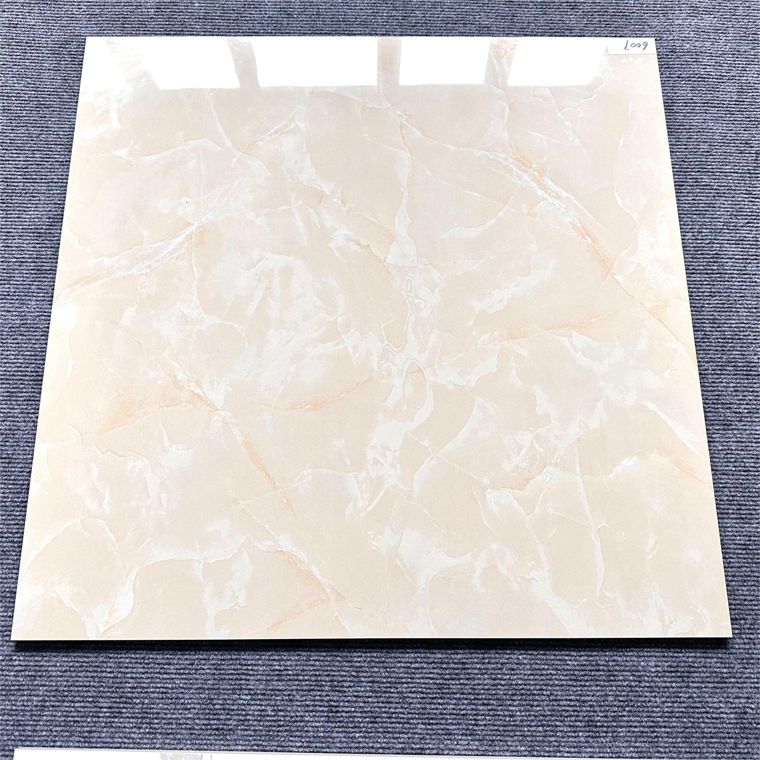 Hot Sale carreaux sol 60x60 cm Glazed Porcelain Tile Modern Yellow Jade Design Glossy Ceramic for Interior Floor Use