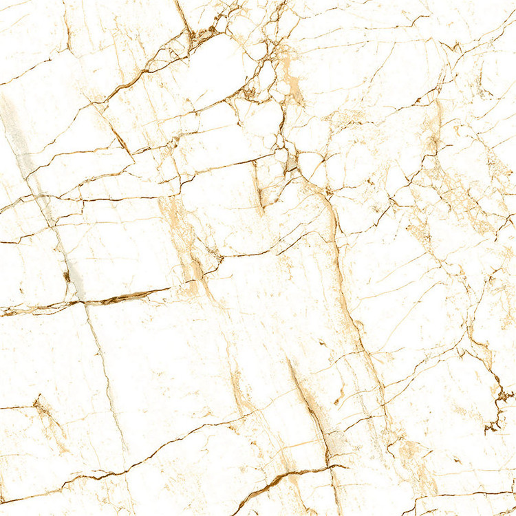 600x600mm 24x24inch Foshan Calacatta Gold White Glazed Porcelain Tile Modern Design with Polished Stone Texture for Interiors