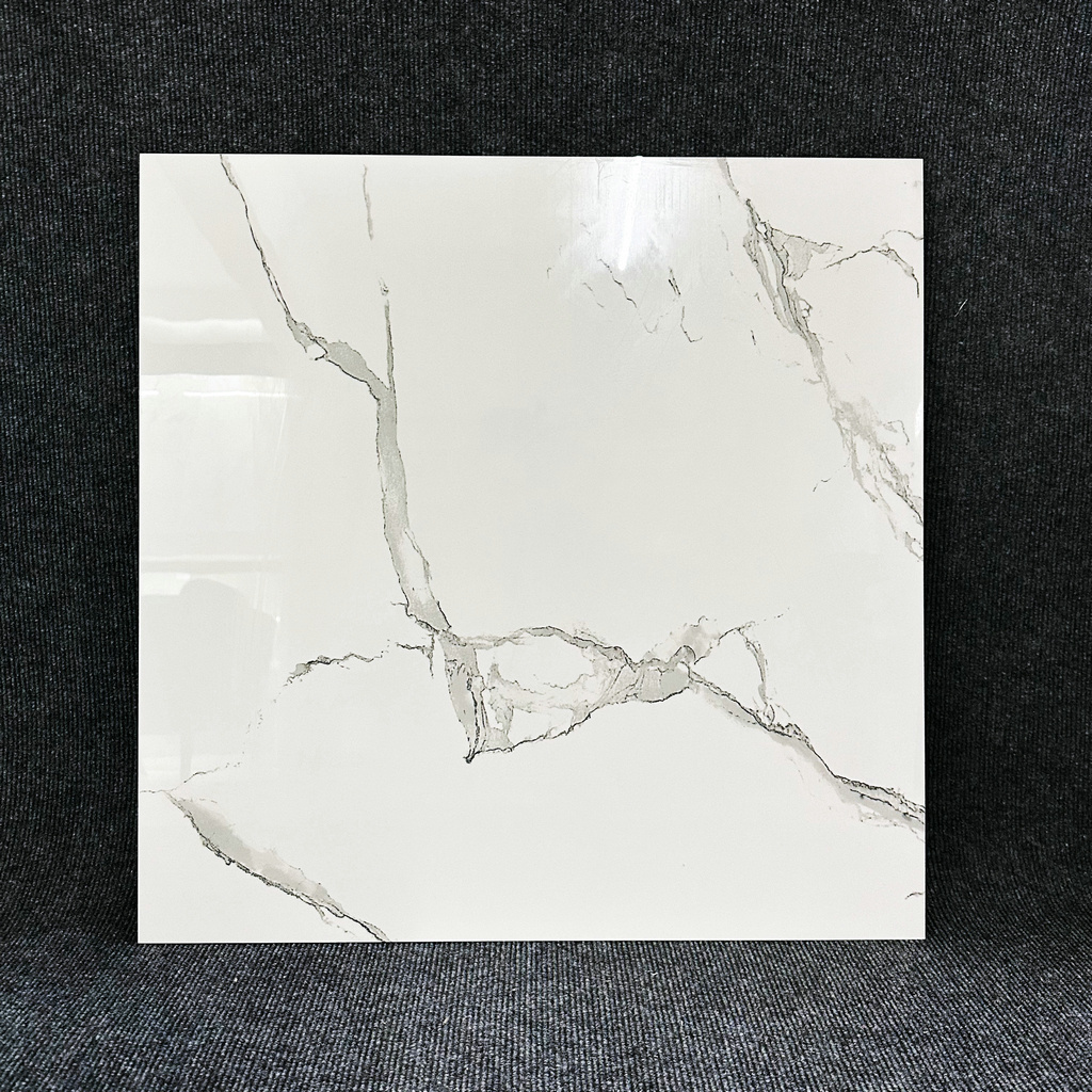 Modern Design carreaux sol 60x60 cm Carrara White Marble Tile Glazed and Polished with Glossy Luster for Interior Flooring