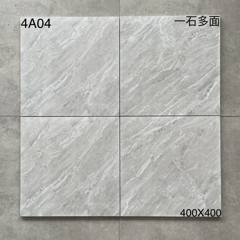 Antique Matte 400*400mm Glazed Cement Non-Slip Tiles Modern Rustic Stone Texture for Interior for Bathroom Balcony Room Flooring