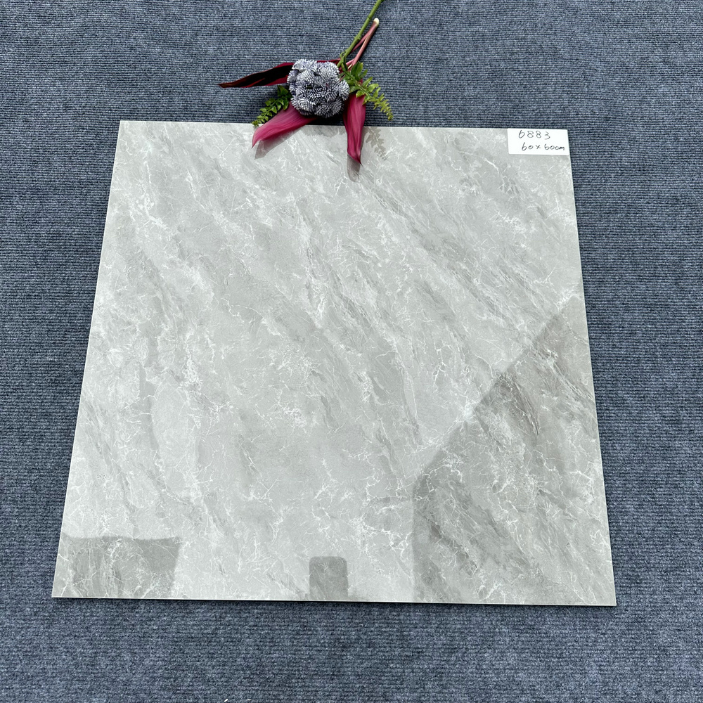 Design Porcelanato 60x60 Full Body Marble Polished Glazed Ceramic Tiles Flooring Italy Modern Hotel Porcelain Tiles Glossy Grays