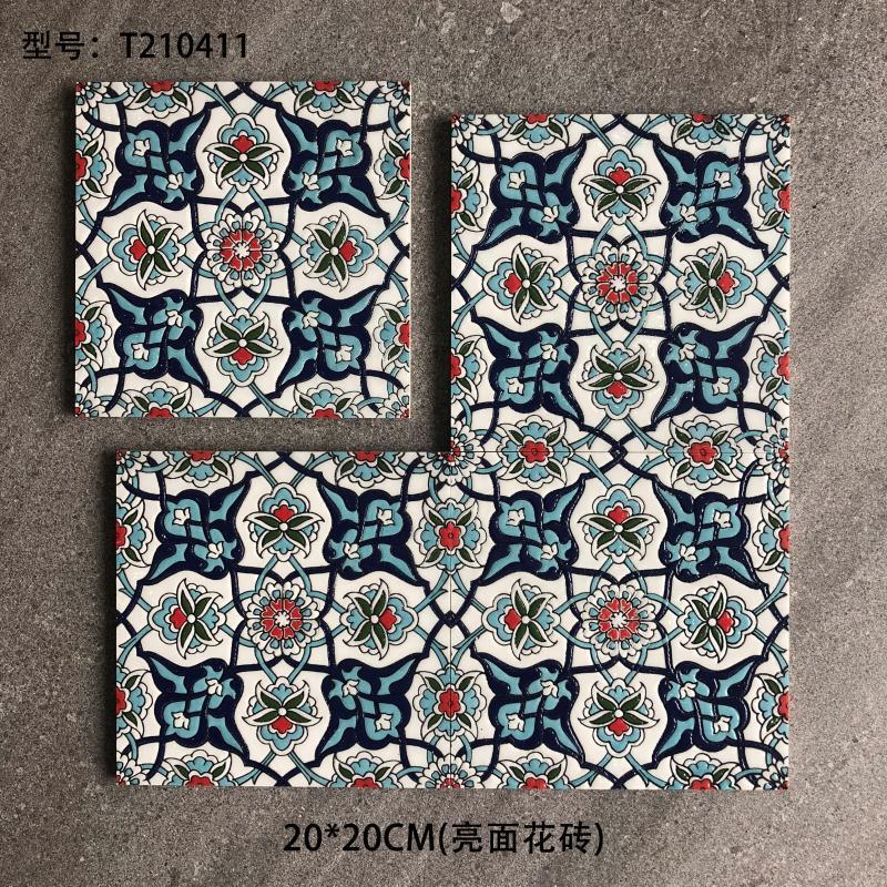 Classic 8x8 Art Handmade Wall Floor Tiles 200x200mm Ceramic Porcelain Acid-Resistant Bathroom Kitchen Exterior Graphic Design