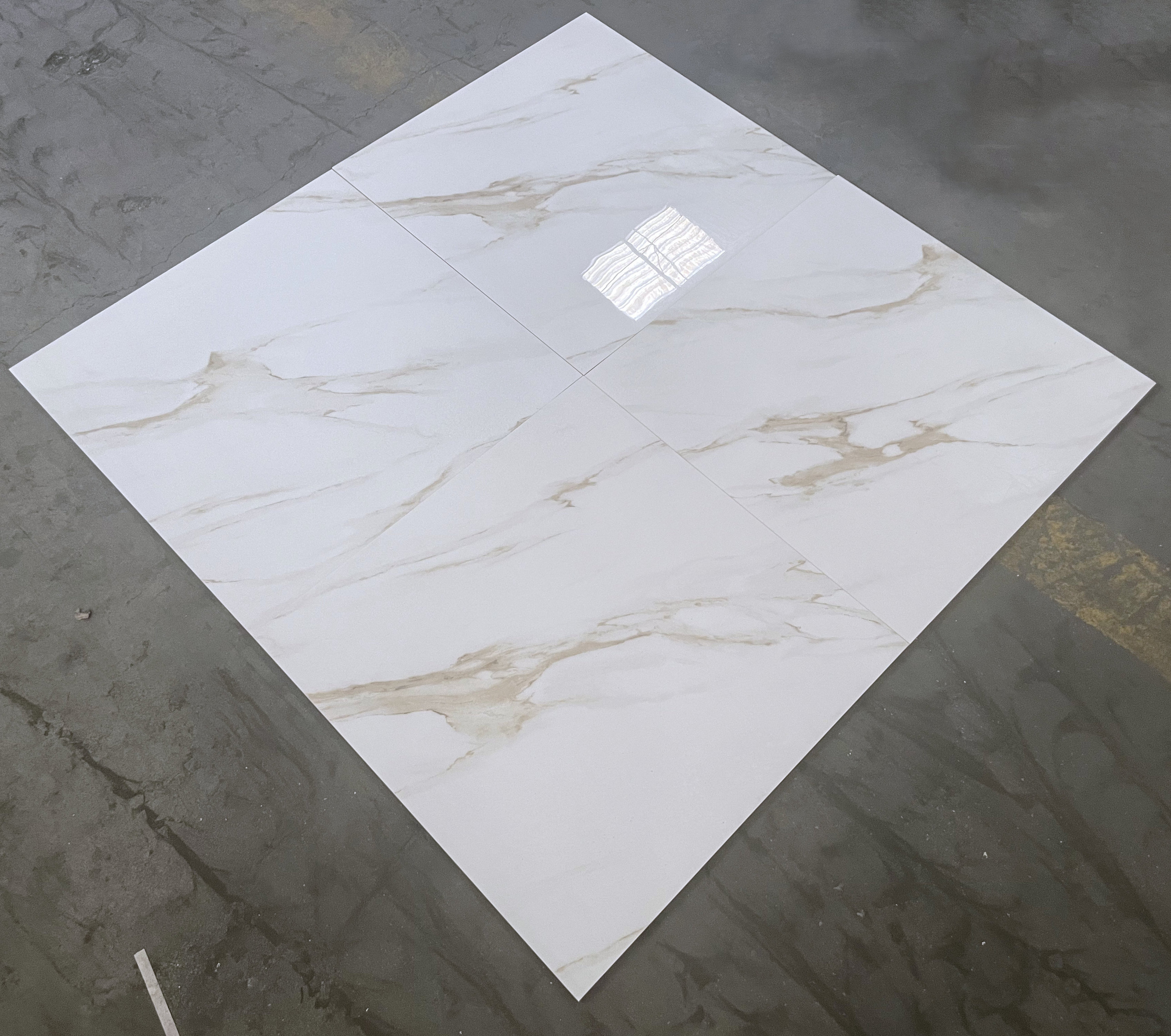 120x60cm 48x24 60x60 24x24  carrara white gold vein marble tiles flooring porcelain with polished and matte surface