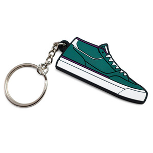 Custom wholesale 2d mini basketball shoes sneaker keychain 3d rubber pvc shoes key ring silicone keychain