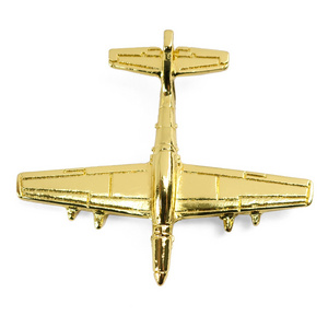 Design Aviation Gifts Garment Decoration Metal Lapel Badge Hard Enamel Brooch Custom Logo Airplane Pin