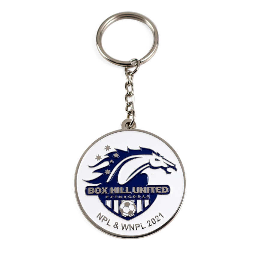 Custom logo promotional personalized baseball soccer metal key chain keychain for engraving