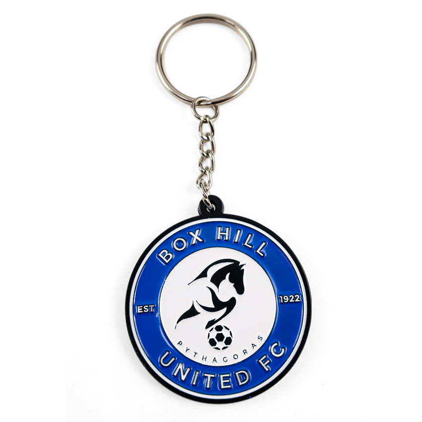 Custom logo promotional personalized baseball soccer metal key chain keychain for engraving