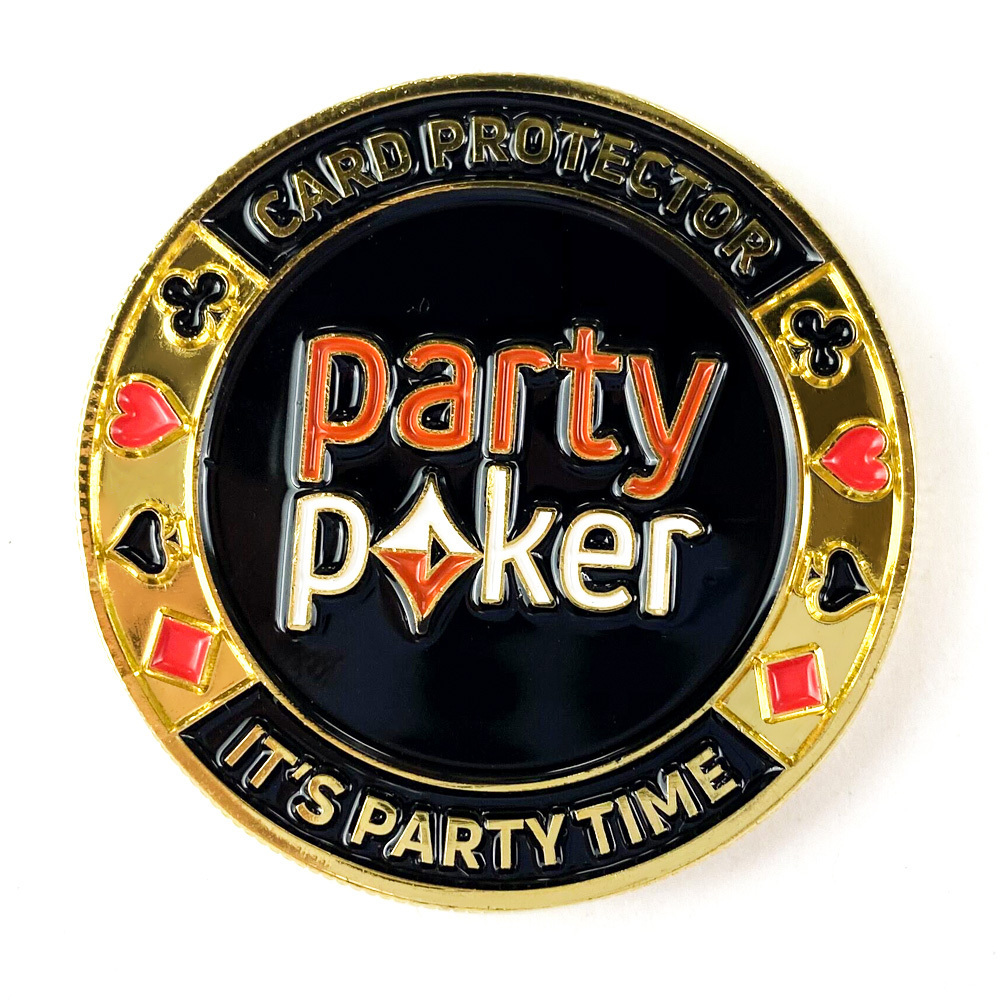 Custom gold plated Metal Poker Chip Guard Card Protector coin and Poker Game lucky token coin