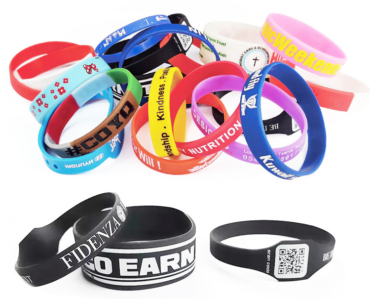 Promotional gift waterproof sports rubber bracelets silicone personalized wristbands with logo custom wrist bands