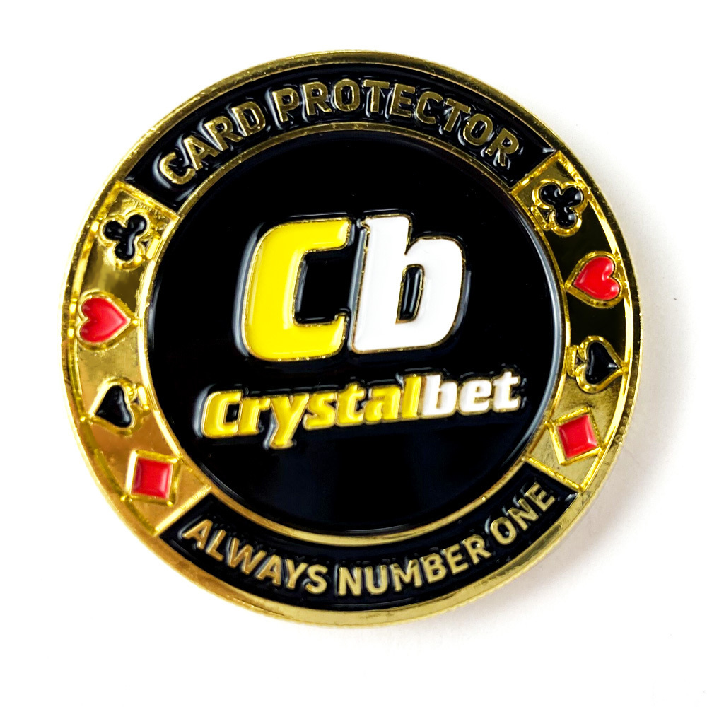 Custom gold plated Metal Poker Chip Guard Card Protector coin and Poker Game lucky token coin