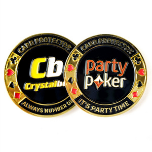 Custom gold plated Metal Poker Chip Guard Card Protector coin and Poker Game lucky token coin