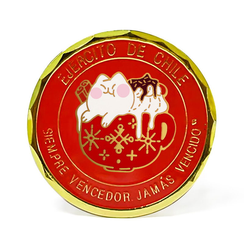 Custom metal crafts collectable gold silver plated challenge coins christian santa wishing coin