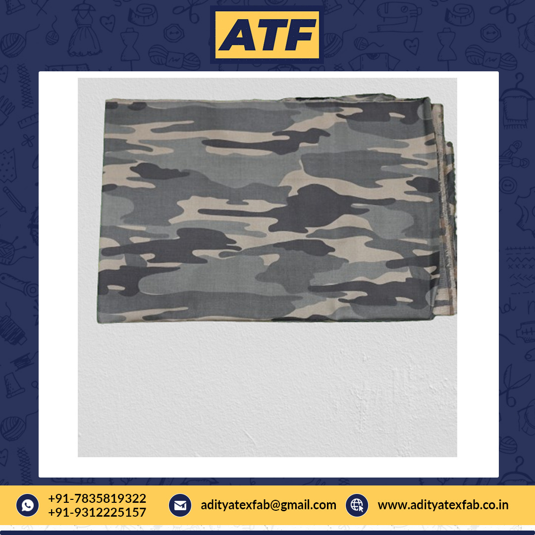 Top Selling Medium Weight Textile Raw Material Camouflage Twill 30/30  Pure Cotton Woven 135 gsm Combed Fabric for Garments