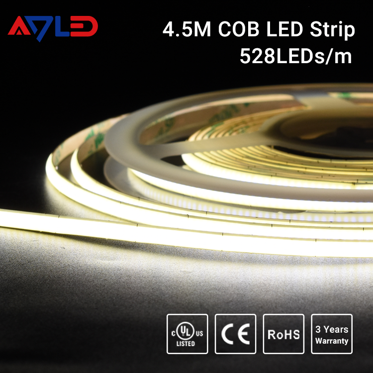 Super Slim Width 3MM 4.5MM Bendable LED Tape 12V Dotless Flip Chip FOB COB strip led 3000k Ultra Thin Flexible Strip LED Light