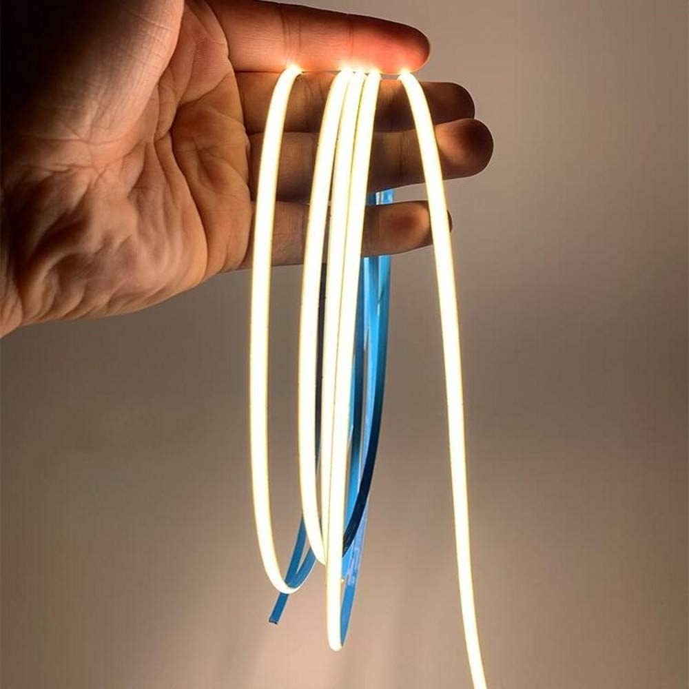 Super Slim Width 3MM 4.5MM Bendable LED Tape 12V Dotless Flip Chip FOB COB strip led 3000k Ultra Thin Flexible Strip LED Light