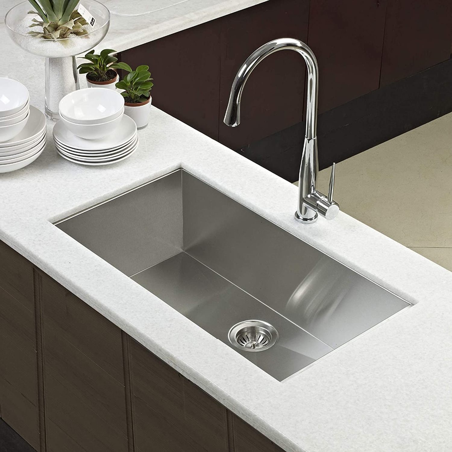 304 Stainless Steel Handmade Above Mount Under Mount Single Bowl Kitchen Sinks For The Kitchen