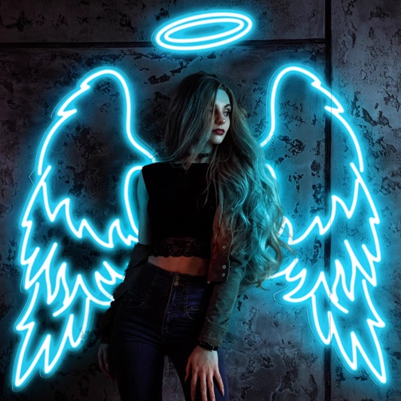 Free-Custom-design  Let's Party Neon Lights LED Neon sign  wings noen light