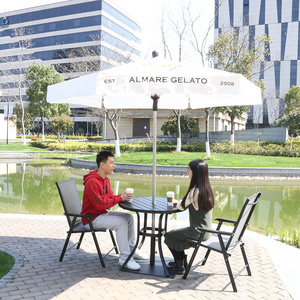 Custom Printed Aluminum Cafe Pagoda Market Restaurant Garden Waterproof And Windproof Patio Table and Umbrella